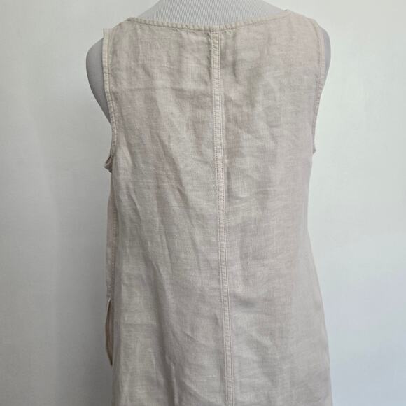 J. Jill Pure Jill Linen Maxi Dress Midi Dress Tan Watercolor Floral Women SP - Picture 6 of 11